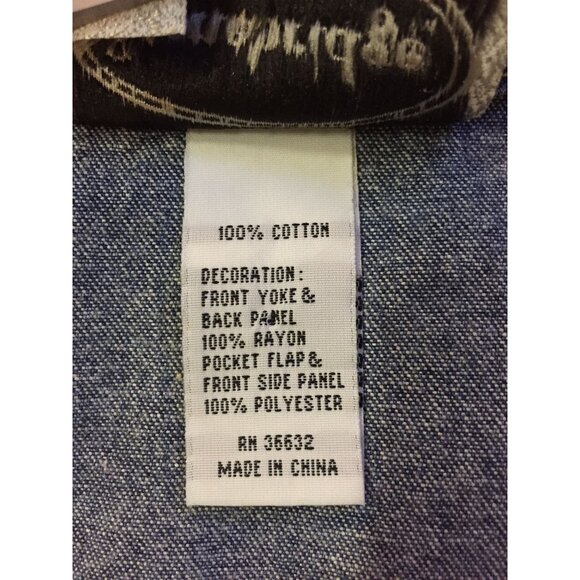 Stonebridge Denim Vest Womens XL Purse Print Western Button Front Used - Picture 8 of 16